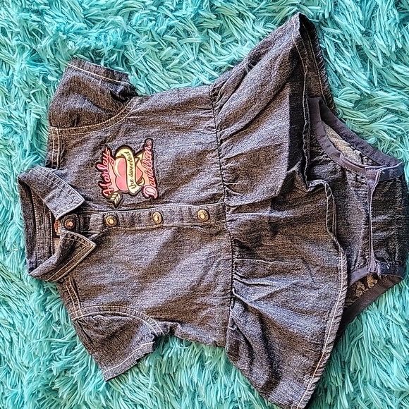 Harley-Davidson Other - Harley Davidson Denim Onesie Size 3/6 Months